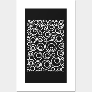 White on Black Circles Posters and Art